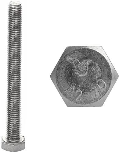 Sechskantschrauben M8x130 Edelstahl (10 Stück) DIN 933 Gewindeschrauben Sechskant Maschinenschrauben FASTON®