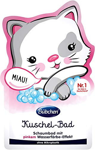 Bübchen Kuschel-Bad Miau, 40 ml – flüssiger Badezusatz mit pinkem Wasserfarb-Effekt für Kinder, sanfter Badeschaum mit Aloe vera, ohne Silikone und ohne Mikroplastik (1er Pack)