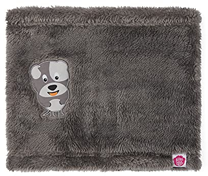 Affenzahn Unisex Kinder Hund Plüsch-Schlauchschal, Grau, One Size