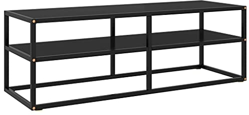 vidaXL Mobile TV Nero con Vetro Nero 120x40x40 cm