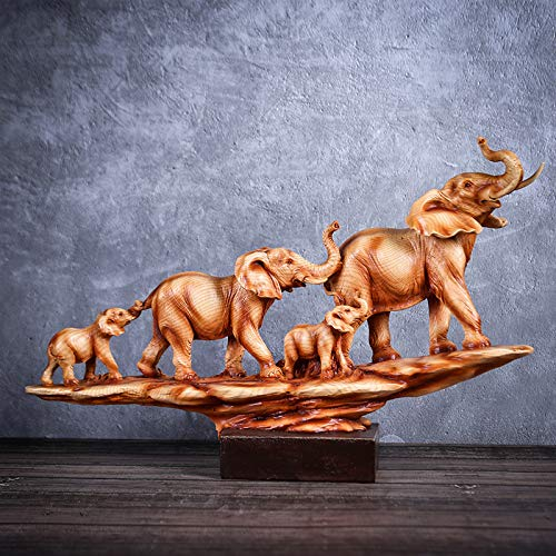 Vinbcorw Elefant - Golden - Harz | Tier-Figur, Skulptur, Statue, Deko-Figur, Deko-Artikel für Home Desktop Dekoration Wohnzimmer Geschenk,6