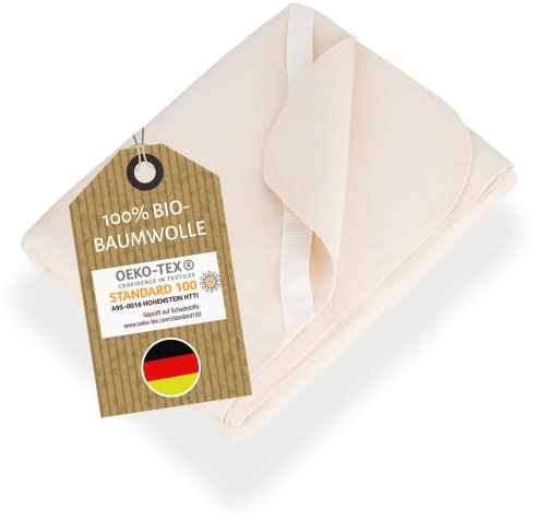 NULANI HOME® Doppelpack Moltonauflagen aus Bio-Baumwolle 90x200cm - Qualitätsprodukt Made in Germany - 2 Matratzenschoner hautfreundlich - 2 Matratzenauflagen Topper für Bett Matratzen