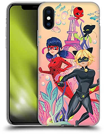 Head Case Designs Offiziell Offizielle Miraculous Tales of Ladybug & Cat Noir Wasserkraft Aqua Ladybug Soft Gel Handyhülle Hülle kompatibel mit Apple iPhone X/iPhone XS