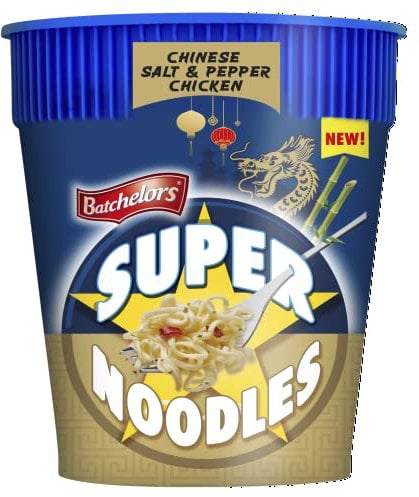 Batchelors Super Noodles Chinese Salt & Pepper Chicken Flavour, Instant Snack Ready in 4 Minutes, 75 g Pot (Pack of 1)