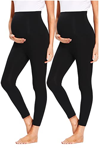 Hocaies Pantalon Grossesse Leggings Maternité Legging Grossesse et Maternité Pantalon Femme Enceinte Elastique Femme Fitness de Maternité Leggings en Coton