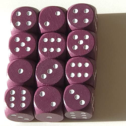 Spieltz lila Würfel aus Holz für Brettspiele, 16 mm, W6 / D6 Made in Germany - produziert in Deutschland / (Brettspiel Zubehör, 12 Würfel, Lila mit weißen Augen)