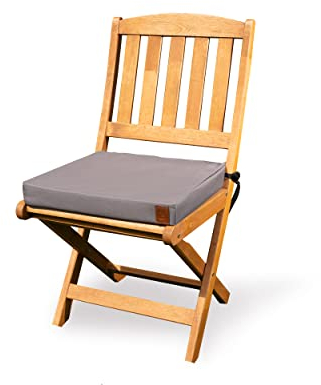 Bielik Sitzkissen Outdoor 40x40 cm für Gartenstuhl - Made in EU - Stuhlkissen mit Bändern für Gartenmöbel - Gartenkissen für Rattanstühle - Chair Cushion - Farbe: Grau