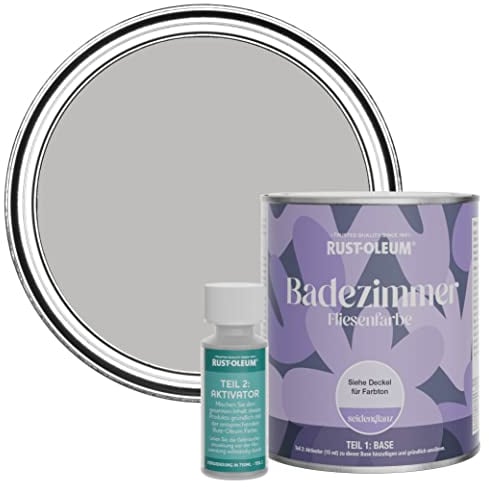 Rust-Oleum Grey Water-Resistant Bathroom Tile Paint in Satin Finish - Flint 750ml