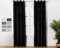 TRAMAS+ Cortina Opaca de Terciopelo, 140x260cm, Térmica Aislante Con Ojales Para Salón, Dormitorio y Sala de Estar - Negro