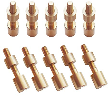 Messing Bolzen Befestigungsmittel für Messermacher, 8mm Durchmesser Kopf | 10 Sätze, DIY Messerschraube, EDC Messerwelle, Nieten Studs