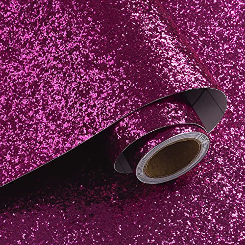 VaryPaper Pailletten Glitzer Tapete Rose 40cmx200cm Glitzerfolie Selbstklebend Klebefolie Möbel Möbelfolie Selbstklebend Tapete Wohnzimmer Schlafzimmer Schrankfolie Party Dekoration Folie für Möbel