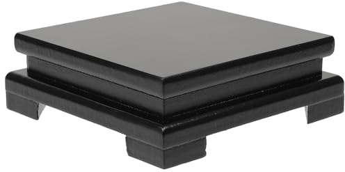 IMIKEYA Holzsockel Schwarz 15x5 cm quadratisch Massivholz Sockel Bonsai Holzsockel Display Ständer Sockel für Skulpturen, Pflanzentopf, Edelstein, Fischtank