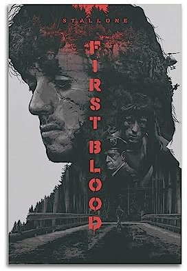SHUPSY First Blood Rambo Performer Poster Dekorative Malerei Leinwand Wandkunst Wohnzimmer Poster Schlafzimmer Malerei 12x18inch(30x45cm)