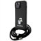 KARL LAGERFELD KLHCP15MSAKCPSK Hülle für iPhone 15 Plus 6.7 hardcase Schwarz Crossbody Saffiano Metal Pin Karl & Choupette