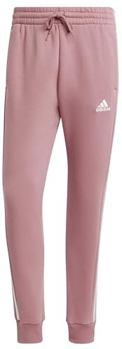 adidas Herren Essentials Fleece 3-Stripes Tapered Cuff Pants, preloved Crimson, L Short