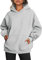 Yunmlep Hoodie Damen Kapuzenpullover Oversize Casual Pullover Sweatshirt Langarm Baumwolle Pulli Herbst Winter Hoody mit Tasche (Grau, L)