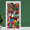 Finest Folia Türfolie 90x200 cm Türtapete Türposter Folie für Tür Wohnzimmer Kinderzimmer Küche Türaufkleber Bad Aufkleber selbstklebend TF03 (13 Doodles)