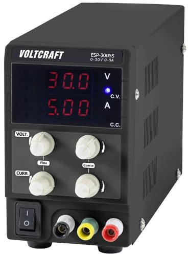VOLTCRAFT ESP-3005S Labornetzgerät, einstellbar 0-30 V 0-5 A 150 W Steckanschluss 4 mm schmale Bauform Anzahl Ausgä