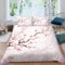 MEVASA Housse de Couette 220x240 3D Impression Microfibre Housse de Couette Fleurs Japonaises Fleurs Roses Parure de lit 2 Personnes avec Fermeture Éclair avec 2 Taies d'oreiller