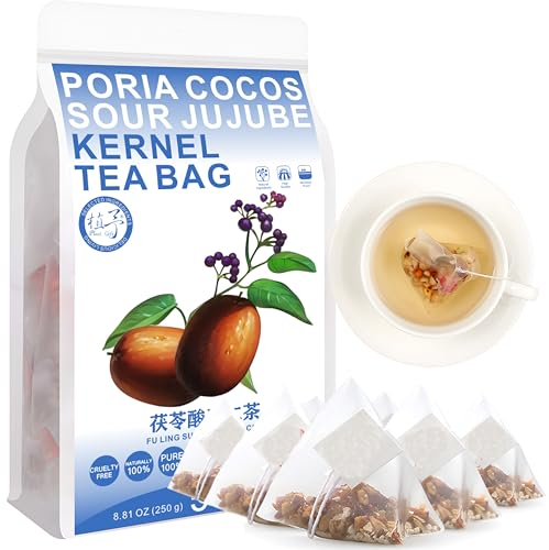 100% Poria Cocos Sour Jujube Kernel Tea Bag, 250g/8.81oz (5g*50bags) Malt, Red Jujube Chinese Yam, Lily, Rose, Combine Tea Bags Chinese tea, health tea 茯苓酸枣仁茶