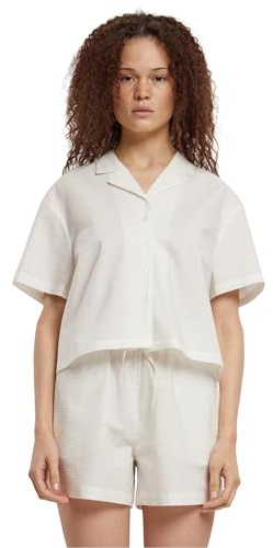 Urban Classics Damen Bluse Ladies Seersucker Shirt, Weite Bluse für Frauen, Kurzarm, erhältlich, Größen XS-5XL