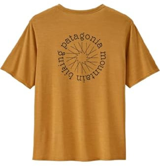 Patagonia Herren M's Cap Cool Daily Graphic Shirt-Lands Unterhemd, Spoke Schablone: Pufferfish Gold X-Dye, S
