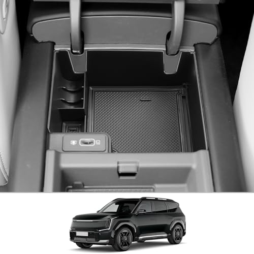 CDEFG Kompatibel mit Kia EV9 2023 2024 Mittelkonsole Organizer Aufbewahrungsbox Armlehnen Zentrale Steuerung Auto Center Console Tray EV9 GT Line 2024 Zubehör