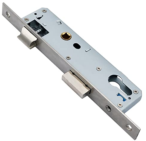 Türschloss Rohrrahmen Einsteckschloss 85mm Schloss Dornmass 25mm Rohrrahmenschloss Tor Tür Schloss Edelstahl Gartentür Einsteckschloss (85x35mm)