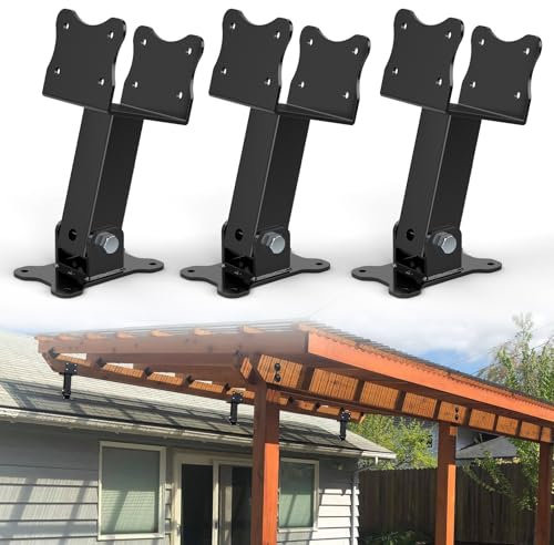 Kit di 3 staffe resistenti per pergola, in acciaio inox 304, angolo regolabile per copertura del patio, gazebo