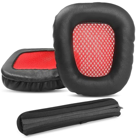 EP650 Ohrpolster und Kopfband Ersatz Kompatibel mit August EP650 EP 650 Kopfhörer Ohrpolster Kissen (Protein Leder/Memory Schaum)