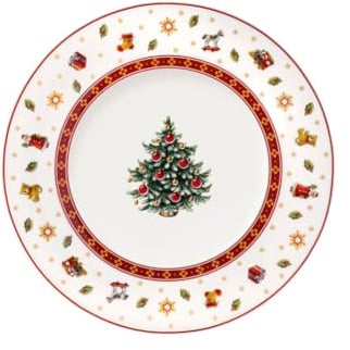 Villeroy & Boch – Toy's Delight Specials Frühstücks-/ Dessertteller Rot und Weiß, Spülmaschinenfest, Mikrowellensicher, Teller, Frühstücksteller, Dessertteller, Weihnachtsgeschirr, Premium Porzellan