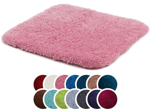liebling Badteppich 50x45 cm, rutschfeste Badmatte, Altrosa, Superior | 100% Polyester (Mikrofaser), Weicher Badvorleger 50 x 45, Anti-Rutsch-Unterseite, Fußbodenheizung geeignet, Waschbar 30 Grad