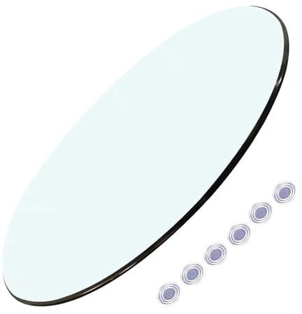 V3VOGUE Glasplatte Runde Tischplatte Klarglas Glasscheibe, 8 mm Dickes Gehärtetes Glass, Hitzebeständig Bis 300°, Ersatzplatte Für Küchentisch, Schreibtisch, Gartentisch, Stehtisch, Couchtisch(75cm)