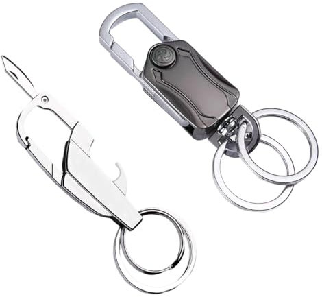 2 Pieces Multifunctional Keychains, Bottle Opener Keychains, Carabiner Keychains, Men'S Keychains, Suitable For Gifting To Father, Partner
