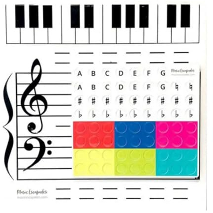 Uikdjgu Magnetische Notenlinien-Tafel, Löschbares Papier, Unterhaltsames Musikunterricht-Whiteboard-Spielzeug für Kinder, Einfach zu Benutzen, Langlebig