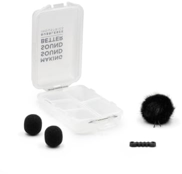 Bubblebee Outdoor Mic Cover Kit for RODE Lavalier II & RODE Wireless Pro Accessories –Wind Reduction Dead Cat Mic Windscreen Cover –Content Creators, Videographers, Audio Engineers & Filmmakers, Black