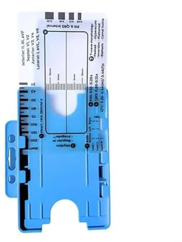Uwithdanceme 7-stufiges Lineal, transparentes EKG-Messwerkzeug, tragbares EKG-Bewertungswerkzeug, EKG-Karte für Heimwerker/Haushalt (2 Stück-A)