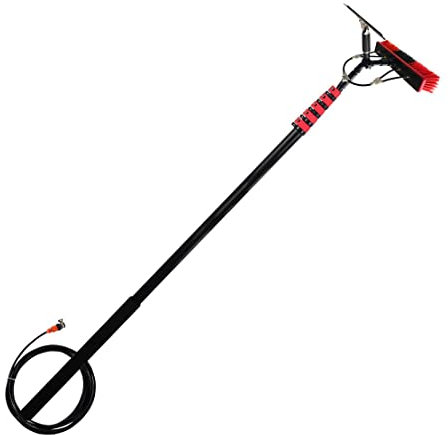 Perche télescopique en aluminium de 23,6 pieds pour le nettoyage des panneaux soage des fenêtres, des panneaux solaires, des toits de véranda, tête de brosse de 35 cm, 7,2 m (tête de brosse)