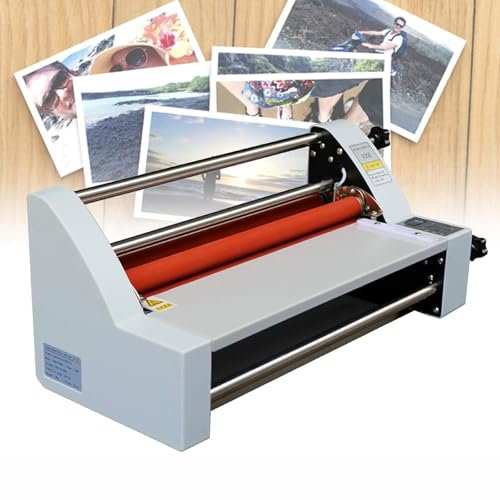 Plastifieuse à rouleau simple et double face, plastifieuse à chaud et à froid de 350 mm avec 4 rouleaux, machine de plastification à chaud et à froid, ajustée de 0 à 180℃,for documents,photos,cartes