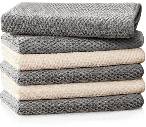 EubooTree Barista-Handtücher, superweiche Mikrofasertücher für Espressomaschinen, Dampfstäbe, Arbeitsplatten, Kaffeebar-Zubehör, 30,5 x 30,5 cm, 6 Stück