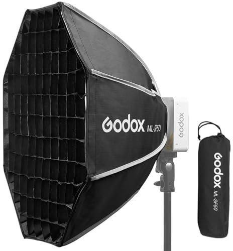 Godox Softbox octágono ML-SF50, 50 cm x 50 cm, caja de luz GODOX para luz Godox ML100R, ML100Bi, ML60IIBi, ML60Bi, ML60, ML30Bi, ML30Bi, ML30, luz LED de video, etc