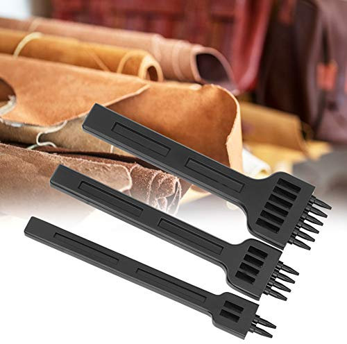 3 Stück 2/4/6 Zinken Meißel Stahl Nähen Leder Handwerk Hand Locher Werkzeug, Multifunktionales Zubehör für den Heimgebrauch