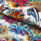French Terry Graffiti Hip Hop leuchtende Farben - Sweatstoff ab 25 cm Länge