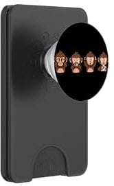 3 + 1 monkey hear nothing say smartphone PopSockets PopWallet for MagSafe
