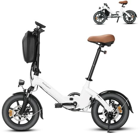 Bodywel T16PRO 14 City Commuting Ebike, 36v 7.8ah electric bike, 4.5 inch Led-Display, 90% Pre-Assembled, Folding bike with front suspension and dual disc brakes for adults