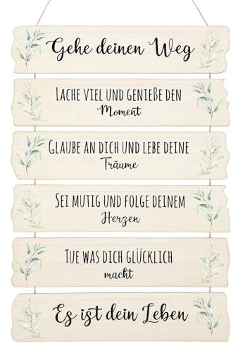 Namalu Jugendweihe Geschenke Deko Holz Schilder mit Sprüchen Geh Deinen Weg Motivation Wandschild Schilder für Jugendweihe