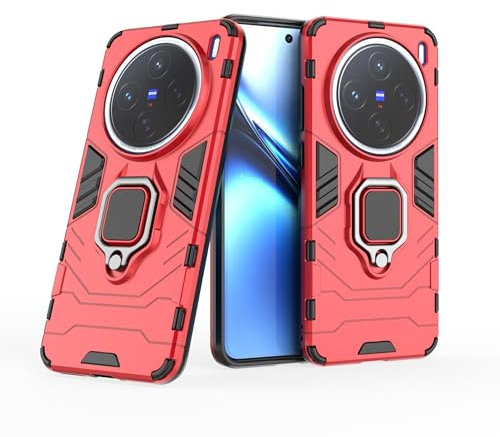 Coque arrière pour smartphone Coque anti-chute compatible avec Vivo X200 avec support, coque de protection intégrale robuste et résistante aux chocs avec support à anneau [réglable et pliable] Ensembl