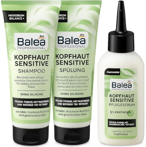 Kopfhaut Bundle (3-teilig) - Shampoo Kopfhaut Sensitive (250 ml) + Conditioner Kopfhaut Sensitive (200 ml) + Kopfhautpflege Serum Sensitive (150 ml) + PurLife Sticker