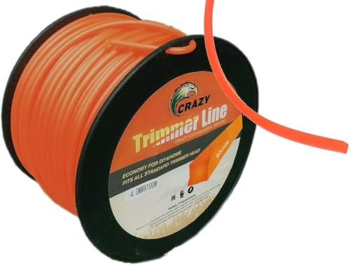 Generico Filo di Ricambio per decespugliatore Filo Tagliaerba Quadrato, 4 mm x 100 m, Bobina da 100 Metri