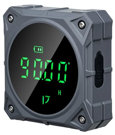 Tolesum Digitale Wasserwaage mit 4-Seitigen Magneten Wasserwaage mit Signalton, Level Box Winkelmessgerät Digitaler Neigungsmesser mit LCD Display,0–90°/0–180°,360° Drehbarer Bildschim